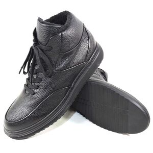 ALBERTO CICCIOLI 🇮🇹 MEN'S BLACK SOFT LEATHER FLAT WINTER BOOTS